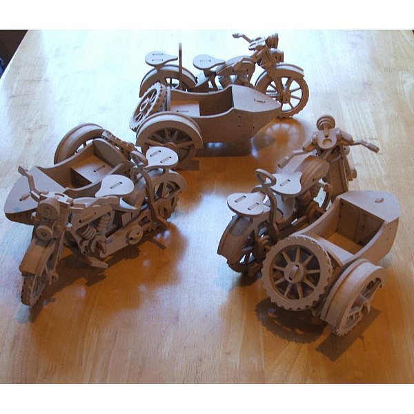 bmw r75 motocicleta sidecar 3d quebra-cabeça padrão grátis cdr vec