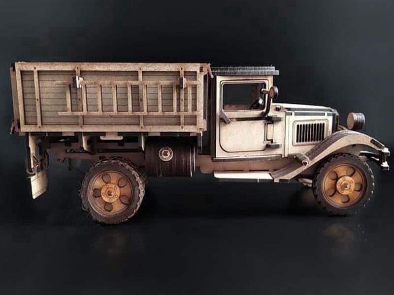 corte a laser caminhão militar kamaz veículo quebra-cabeça 3d modelo k