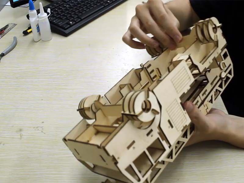mod de quebra-cabeça 3d de caminhão de bombeiros com corte a laser